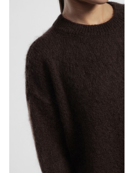 Camisola Oversize Mangas Três Quartos Decote Redondo Dixie