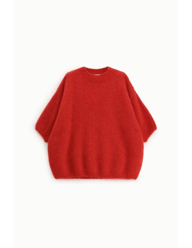 Camisola oversized, mangas três-quartos, decote redondo Dixie