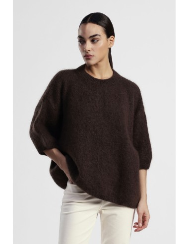 Camisola Oversize Mangas Três Quartos Decote Redondo Dixie