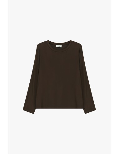 Top de manga comprida com decote redondo Dixie