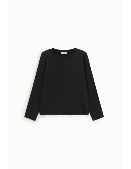 Top de Manga Comprida com Decote Redondo Dixie