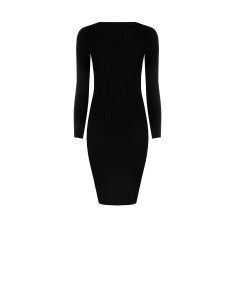 Vestido Midi Tubinho em Malha Canelada com Inserto em Renda Rinascimento 2