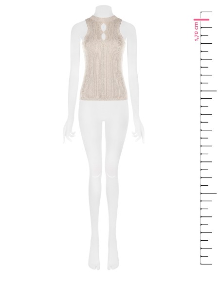 Top justo canelado com fio em lurex e recorte em gota Rinascimento