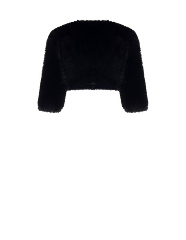 Bolero coprispalle em pele sintética e botão joia Rinascimento