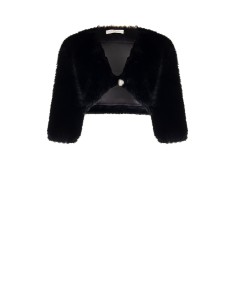 Bolero Coprispalle Em Pelo Sintético E Botão Joia Rinascimento