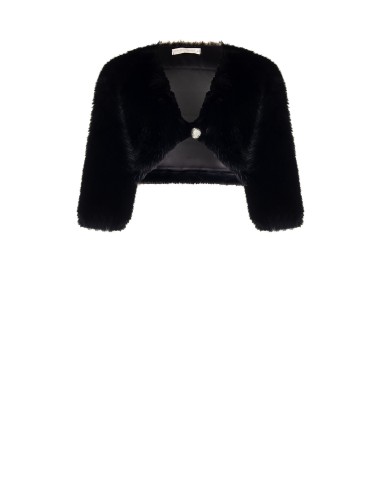 Bolero Coprispalle Em Pelo Sintético E Botão Joia Rinascimento