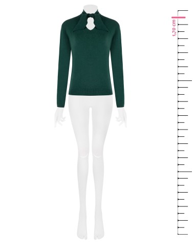 Camisola Con Pequeno Decote Em V E Laço Rinascimento