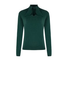 Camisola Com Pequeno Decote Em V E Laço Rinascimento