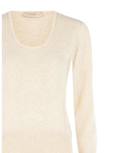 Camisola com Padrão de Logo RR e Decote Redondo em Mistura de Lã Rinascimento