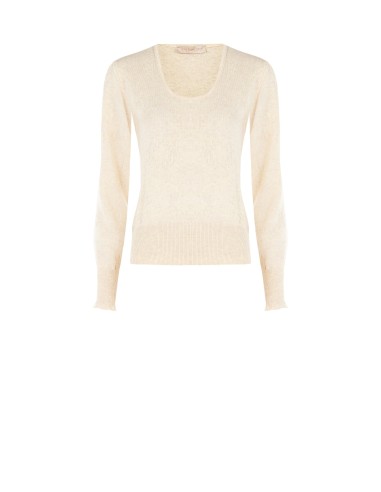 Camisola Com Trama Do Logótipo RR E Decote Redondo Em Lã Mista Rinascimento