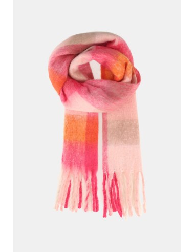 Cachecol Xadrez Com Franjas E Detalhes Coloridos Dixie