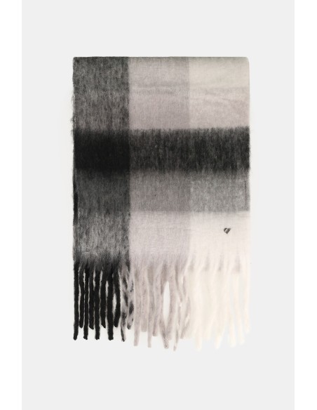 Cachecol Xadrez Com Franjas E Detalhes Coloridos Dixie