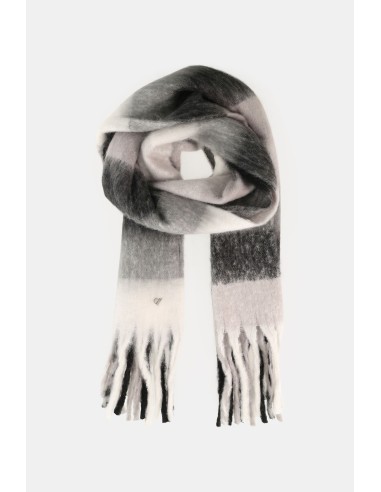 Cachecol xadrez com franjas e detalhes coloridos Dixie