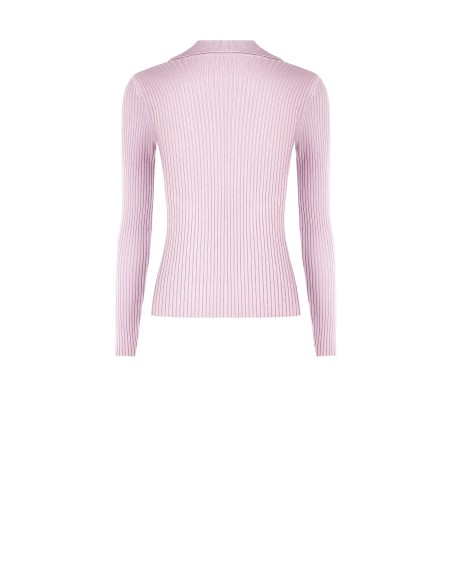 Camisola Polo Justa em Malha Canelada Rinascimento