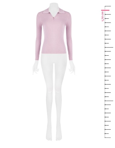 Camisola polo justa em malha canelada Rinascimento