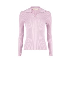 Camisola polo justa em malha canelada Rinascimento