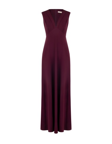 Vestido Longo em Tecido Fluido com Decote em V Rinascimento