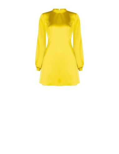 Vestido curto evasé em cetim com costas descobertas Rinascimento