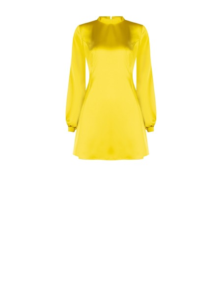 Vestido curto evasé em cetim com costas descobertas Rinascimento