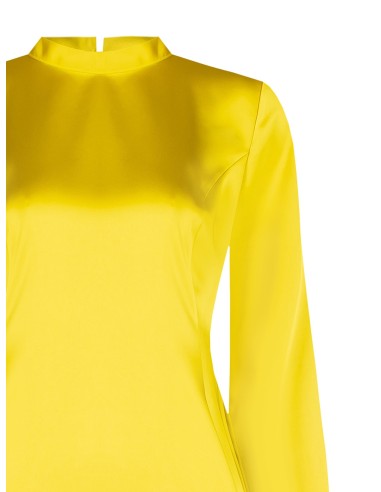 Vestido curto rodado em cetim com costas descobertas Rinascimento