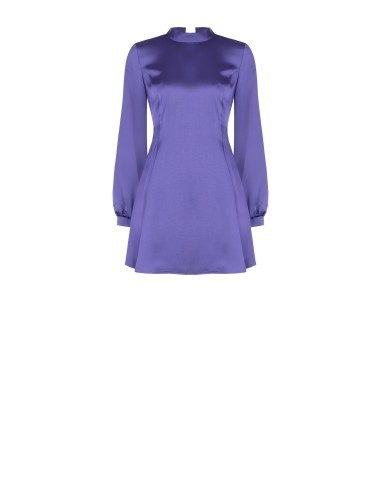 Vestido curto evasê em cetim com costas descobertas Rinascimento