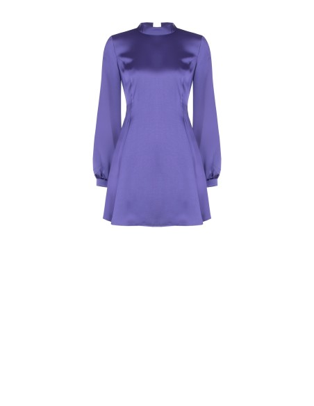 Vestido curto evasê em cetim com costas descobertas Rinascimento