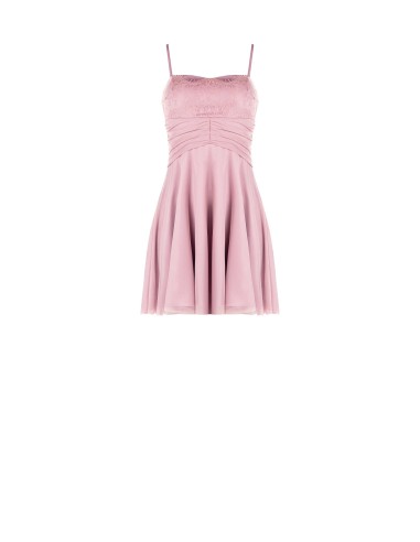 Vestido Curto Evasê em Tule e Renda Rinascimento