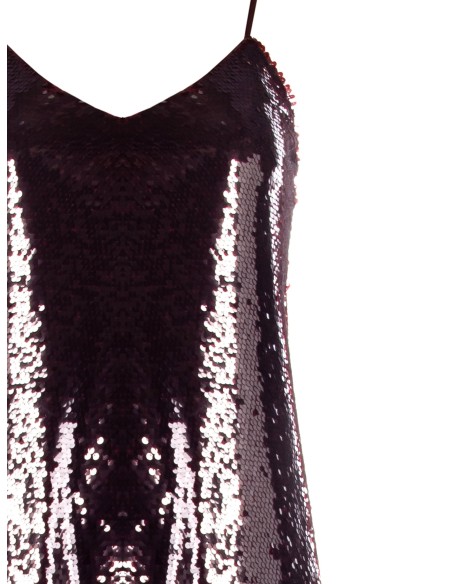 Vestido longo tipo camisola coberto de lantejoulas Rinascimento