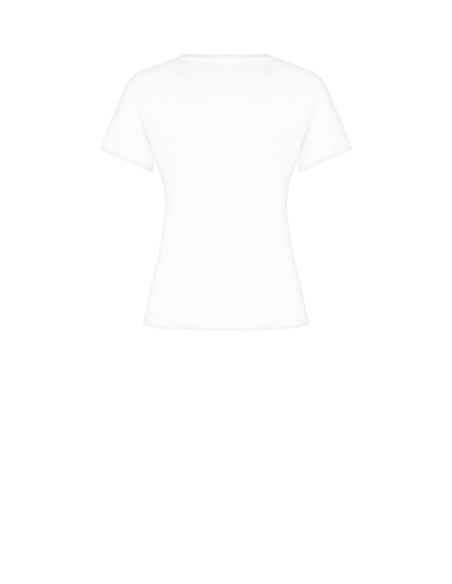 T-shirt regular em algodão com slogan e cristais cabochão Rinascimento