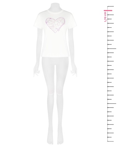 T-shirt regular em algodão com slogan e cristais cabochão Rinascimento