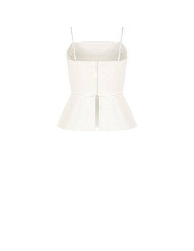 Top peplum em pele sintética Rinascimento