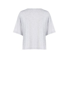 T-shirt oversize em mistura de algodão com estampado de flores laminadas Rinascimento 2