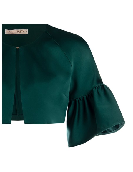 Bolero Cobre-ombros em cetim com mangas 3/4 Rinascimento