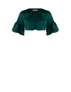 Bolero capa para os ombros em cetim com mangas 3/4 Rinascimento