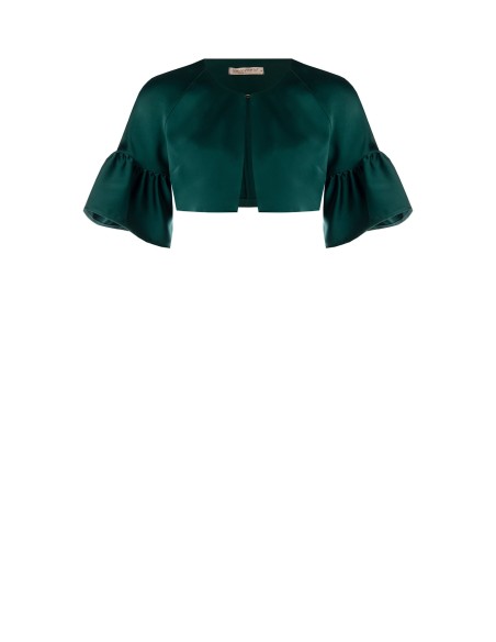 Bolero capa para os ombros em cetim com mangas 3/4 Rinascimento