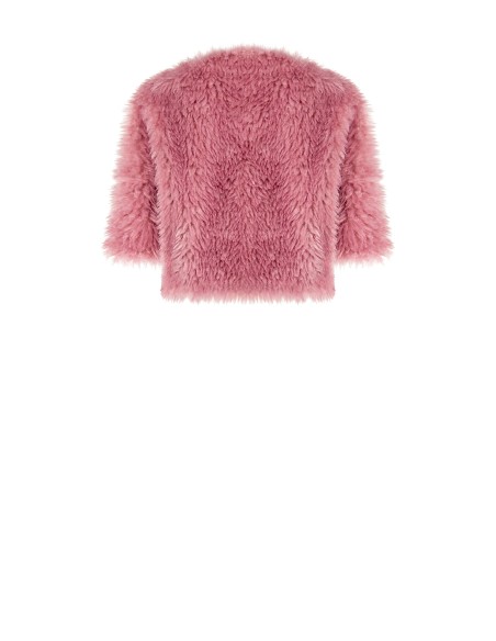 Casaco Curto Em Pêlo Sintético Com Mangas 3/4 Rinascimento