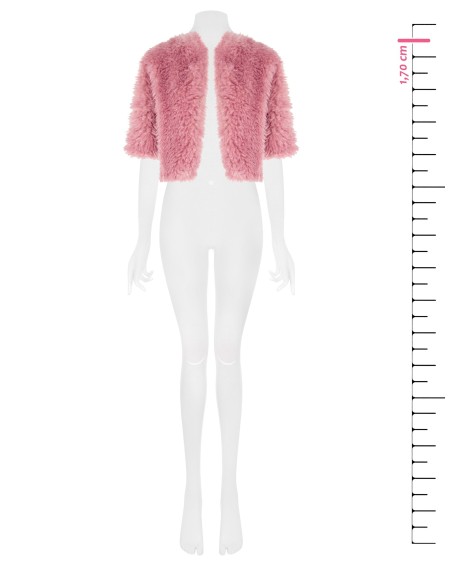 Casaco Curto Em Pêlo Sintético Com Mangas 3/4 Rinascimento