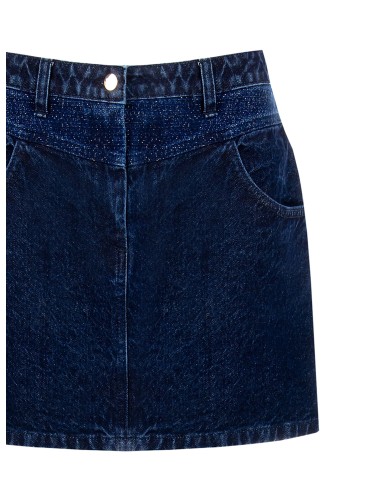 Minissaia Trapezoidal Em Ganga Com Detalhes Em Lurex Rinascimento