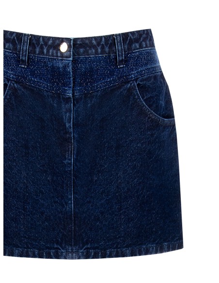 Minissaia Trapezoidal Em Ganga Com Detalhes Em Lurex Rinascimento