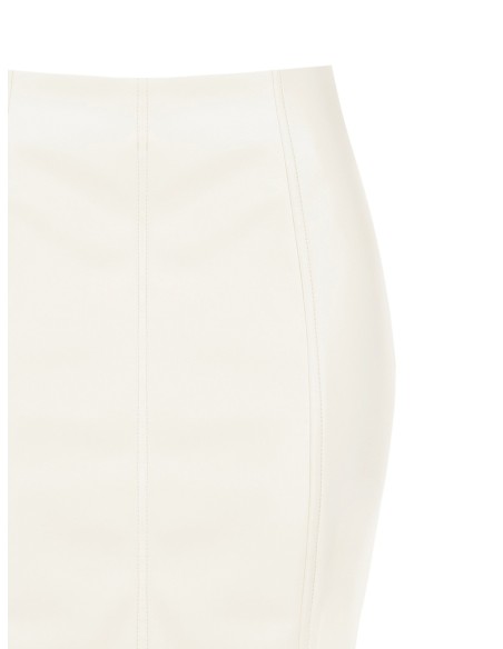 Saia longuete com fenda em pele sintética Rinascimento