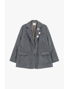 Blazer canelado com broches decorativos e bolsos Dixie 2