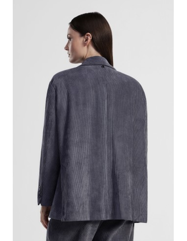 Blazer canelado com broches decorativos e bolsos Dixie