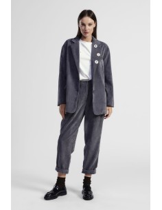 Calças palazzo de cintura alta com pences e vira Dixie