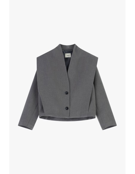 Blazer curto ombros estruturados fecho de dois botões Dixie