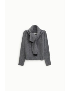 Camisola de gola redonda com cachecol integrado atado Dixie 2