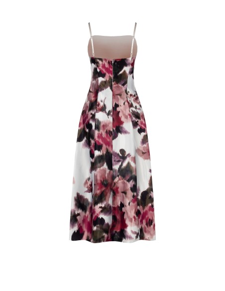 Vestido Midi Rodado em Cetim com Bolsos Rinascimento