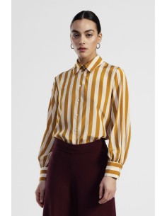 Camisa A Riscas Verticais Com Mangas Largas Dixie