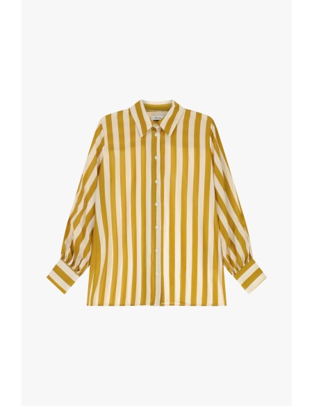 Camisa às Riscas Verticais com Mangas Largas Dixie