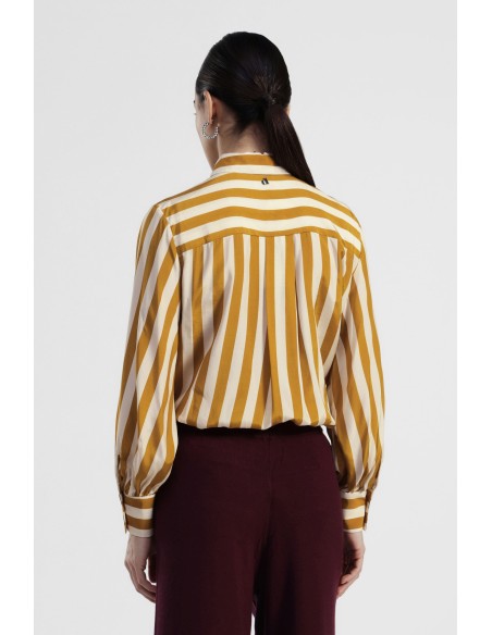 Camisa às riscas verticais com mangas amplas Dixie