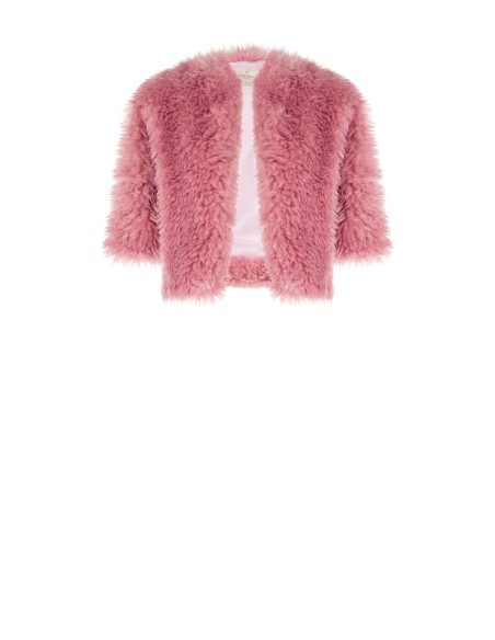 Casaco curto em pêlo sintético com mangas 3/4 Rinascimento